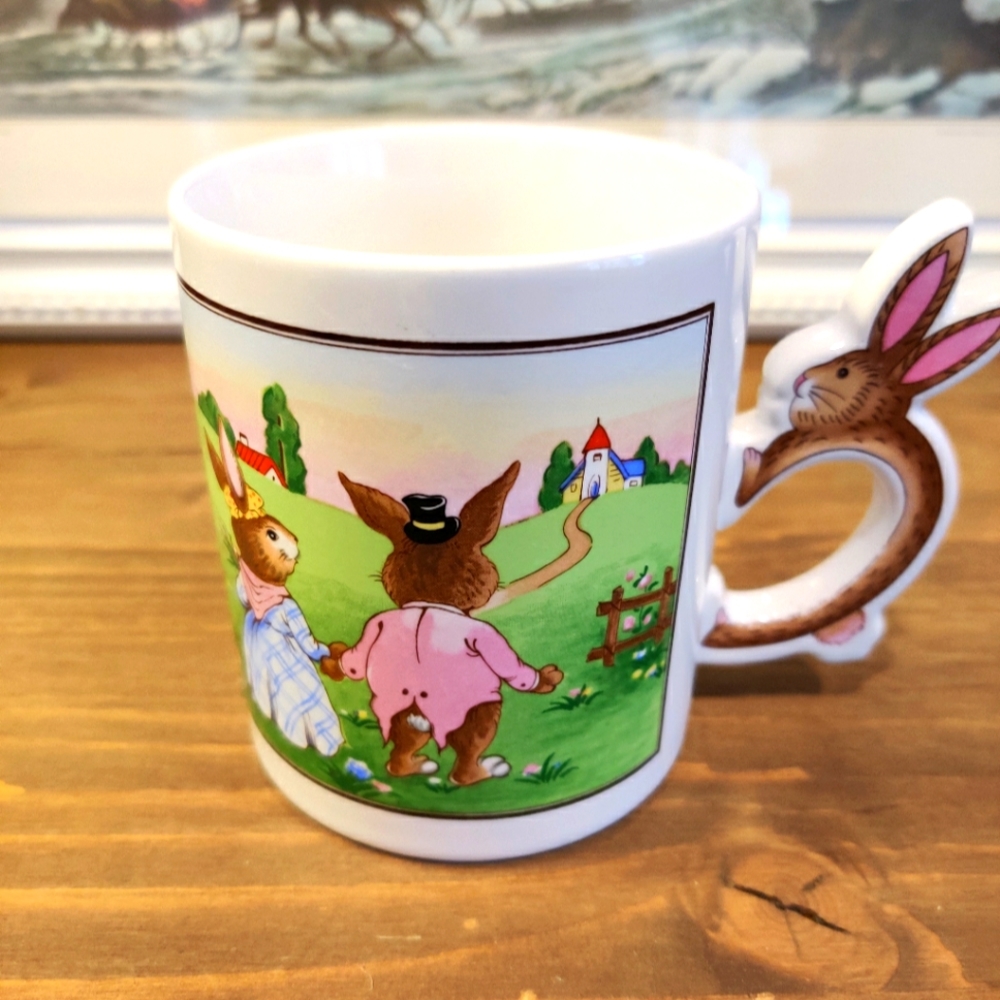 Vintage Made in Japan Spring Bunny Mug